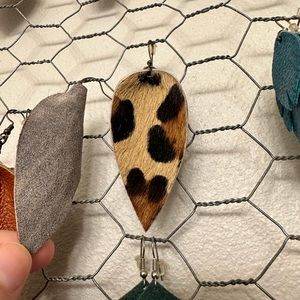 Leopard Teardrop Earrings
